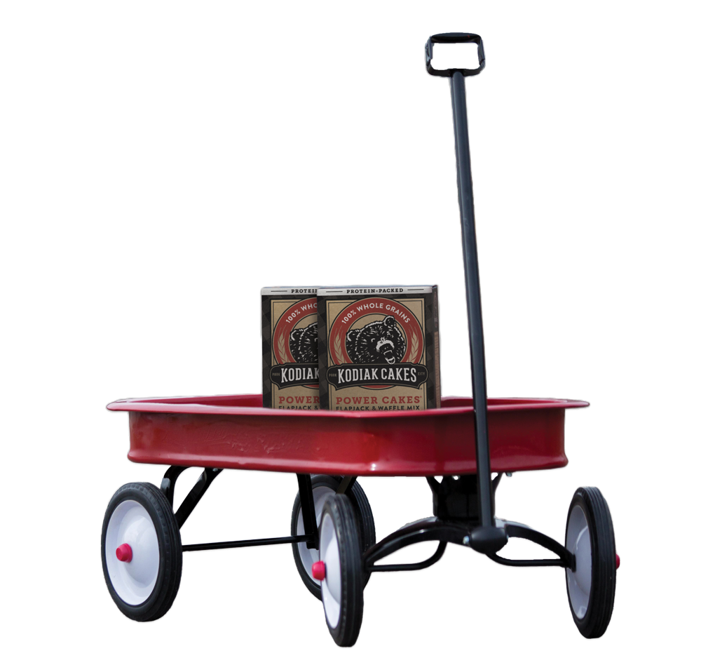 Kodiak Food Service - red wagon with Kodiak Cakes products