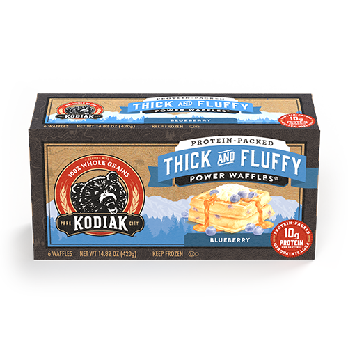 Kodiak Cakes Thick and Fluffy Blueberry Power Waffles