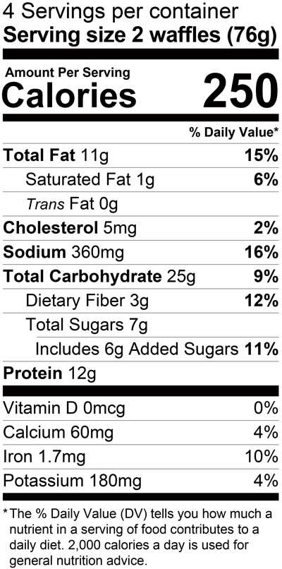 Kodiak Protein Waffles Blueberry Nutrition Facts