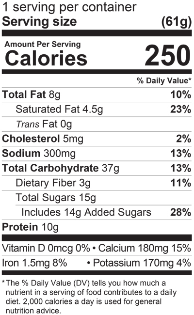Buttermilk & Maple Flapjack Cup nutritional facts