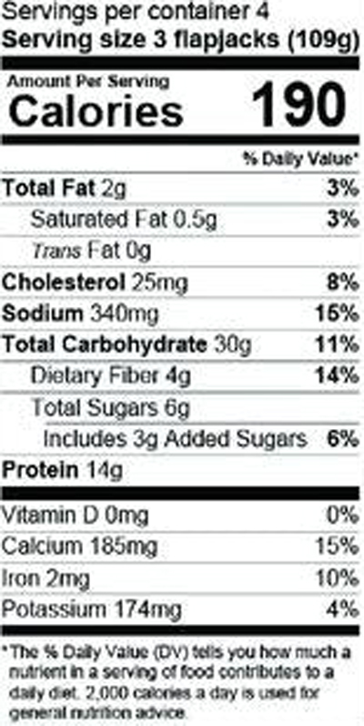 Kodiak Cakes Buttermilk Power Flapjacks nutritional info