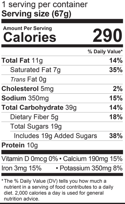 nutritional info for double dark chocolate muffin cup