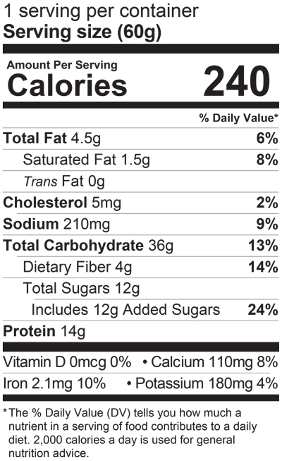 Kodiak Cakes Chocolate Chip Oatmeal Cup nutritional info